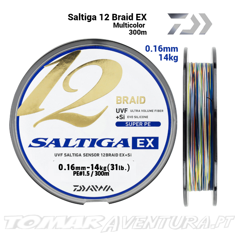 Daiwa Saltiga EX 12 Braid UVF +Si Multicolor 300m
