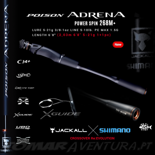 Jackall Shimano Poison Adrena POWER SPIN 268M+ 6'8" 2,03m  5-21g (1+1pc)