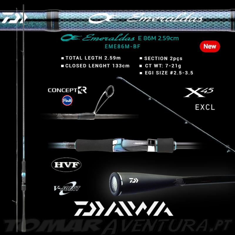 Canne Daiwa Emeraldas EM E 86M-BF 2,59 m - 7-21 g