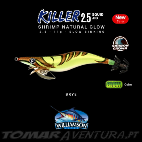 Williamson Killer Squid Jig Shrimp Natural Glow 2.5