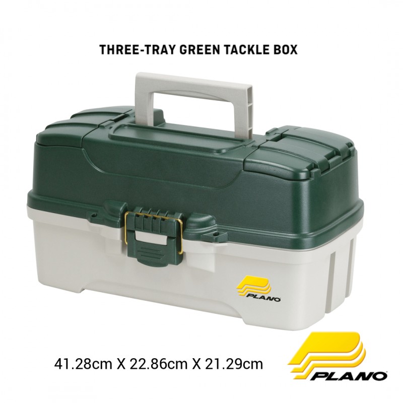 Caixa Plano Three Tray Green Tackle Box
