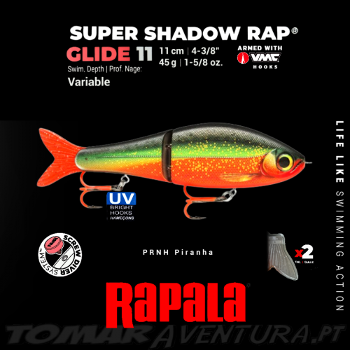 Swimbait Rapala Super Shadow Rap Glide 11 - UV Hook