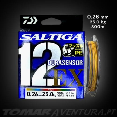 Daiwa Saltiga Durasensor 12 Braid EX PE Multicolor 300m