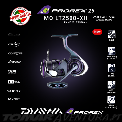 Carreto Spinning Daiwa Prorex 25 MQ LT 2500-XH