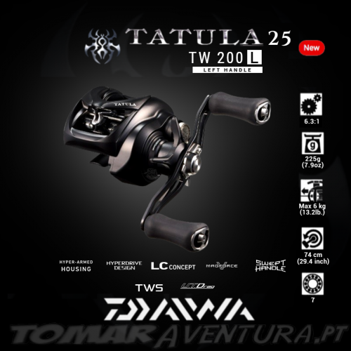 Carreto Baitcasting Daiwa Tatula 25 TW 200L