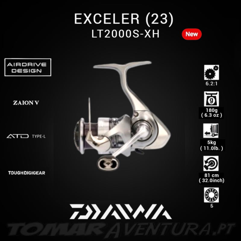 Carreto Spinning Daiwa Exceler 23 LT 2000S-XH