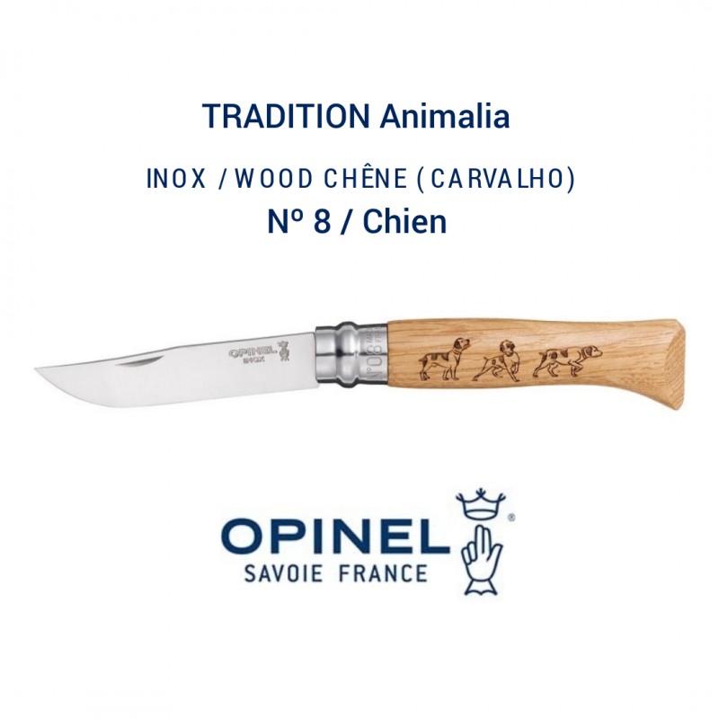 Opinel Tradition gravés nº8 Chien