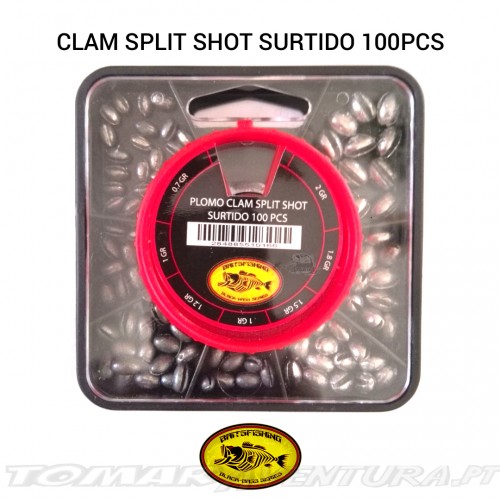 Baitsfishing Clam Split Shot Surtido de 100Ppcs