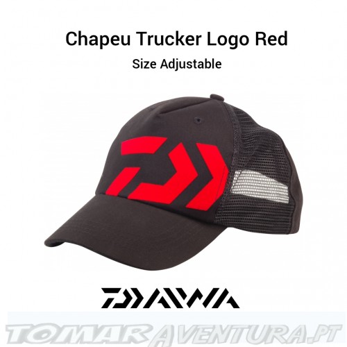 Chapeu Daiwa Trucker Black Logo Red
