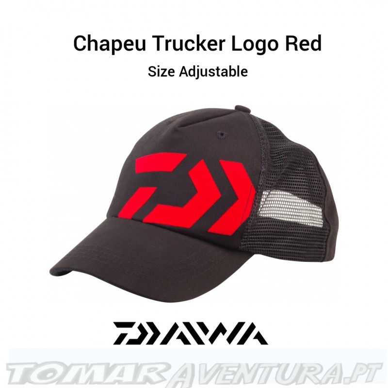 Chapeu Daiwa Trucker Black Logo Red