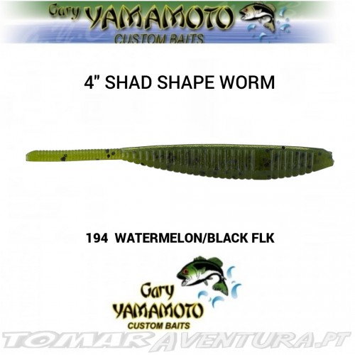 Gary Yamamoto 4" Shad Shape Worm