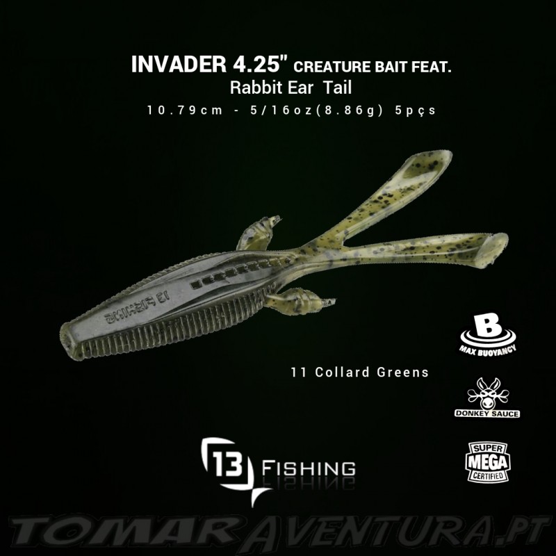 13 Fishing Invader 4.25" Creature Bait Feat. Rabbit Ear