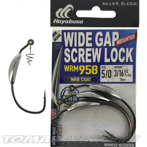Hayabusa WRM 958 Wide Gap Screw Lock Weighted Hook