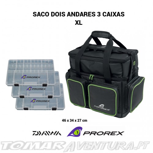 Saco Daiwa Prorex dois andares com 3 caixas XL