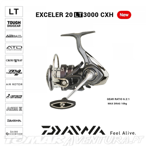 Carrete de spinning Daiwa Exceler 20 LT 3000 CXH