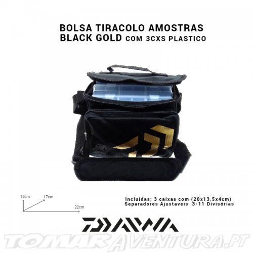 Daiwa Bolsa Tiracolo Amostras Black Gold Com 3cxs Plástico