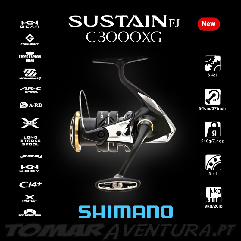 Carreto Spinning Shimano Sustain FJ 3000XH